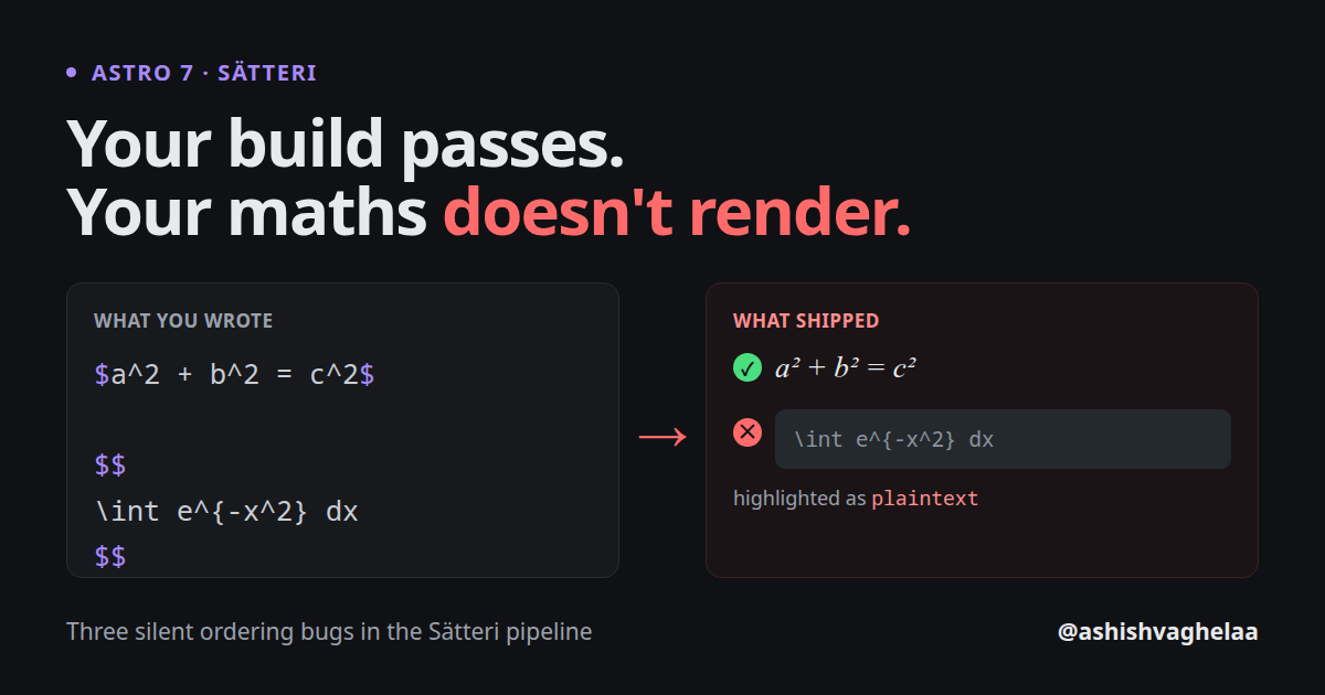 Astro 7 Renders Your Display Maths as a Code Block, and Won't Tell You